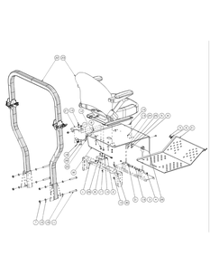 Seat Floor Panel Assembly Diagram and Parts List for M60-CT 53AL8CTX750-28-HP-3Cylinder-OHV Cub Cadet Lawn Tractor